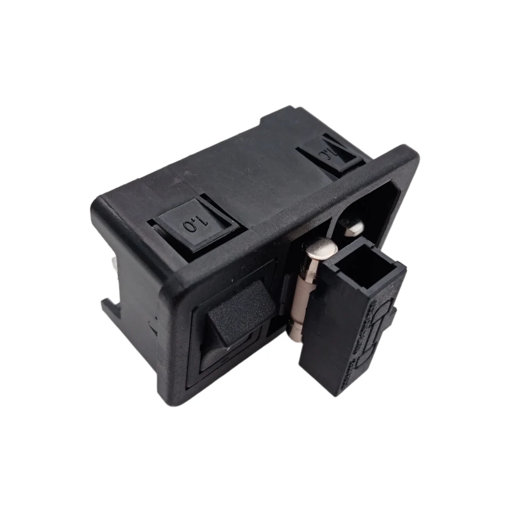 Male Power Socket 10A 250V Inlet Module Plug 1.6A 2A 5A 10A Fuse Switch with AWG Wiring Spade Crimp Terminals